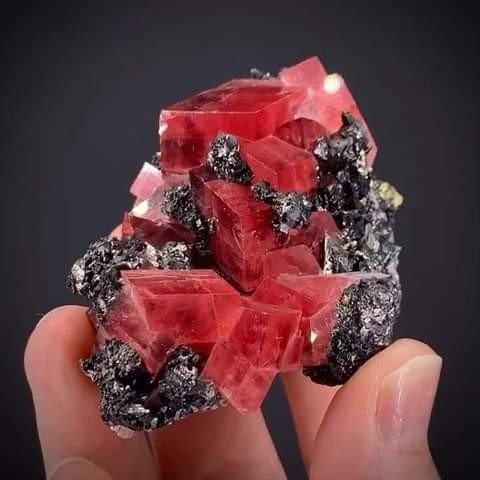 Cherry rhodochrosite crystals...
