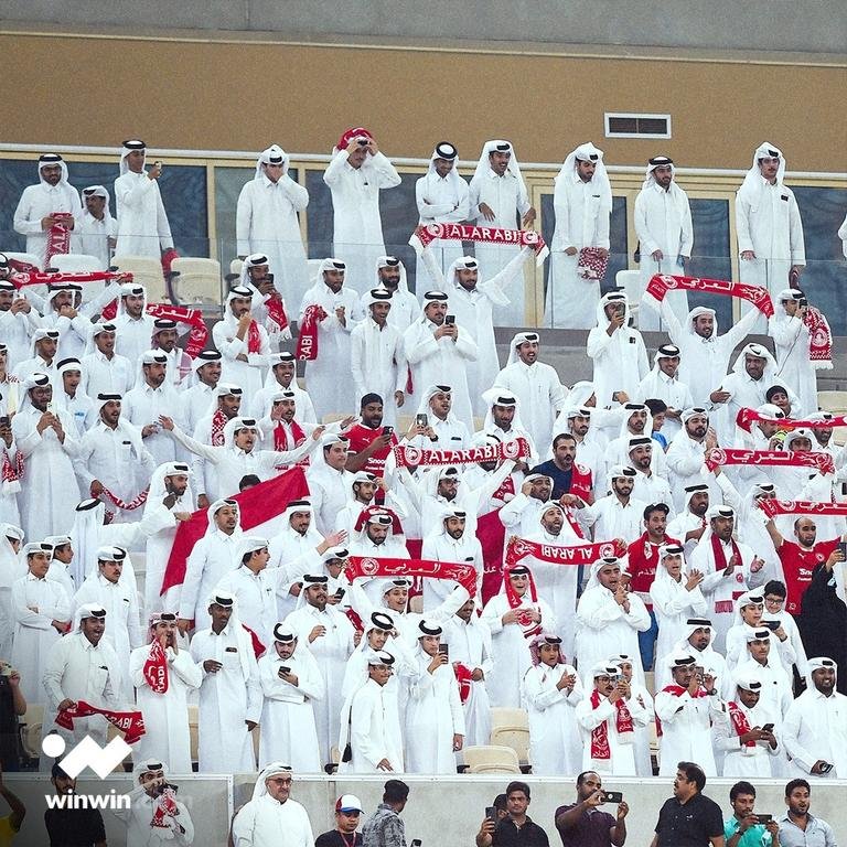 ‏جمهور نادي ‎#العربي.. نكهة ‎#دوري_نجوم_قطر، وقيمة مضافة لموسم استثنائي يتزامن مع عام ‎#كأس_العالم ❤️👏 ‎#ملعب_لكل_الرياضات
