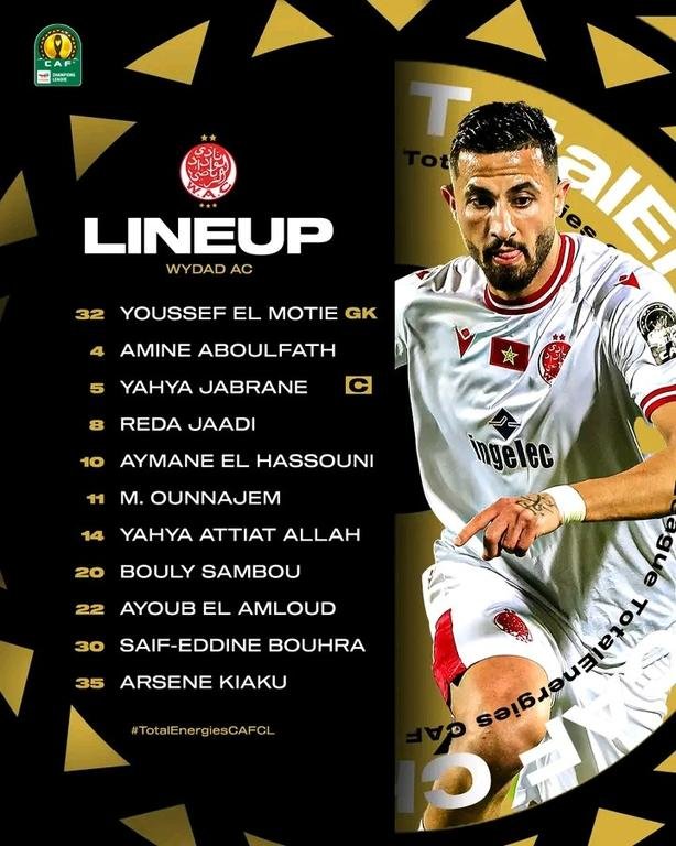 Lineups out! Wydad...
