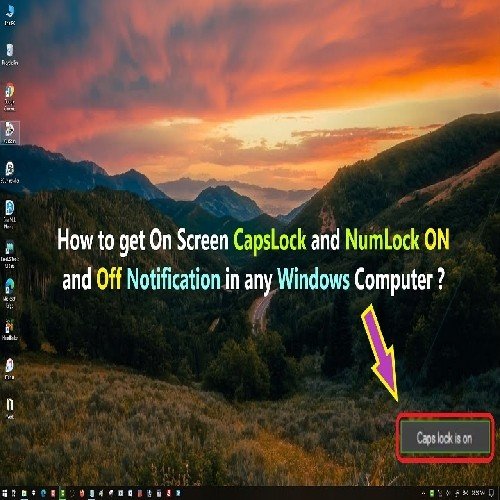 How to get On Screen CapsLock and NumLock ON and Off Notification in any Windows Computer ?https://youtu.be/DyLnZsH0Q98