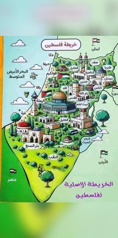 الخريطة الأصلية لفلسطين...