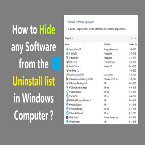 How to Hide any Software from the Uninstall list in Windows Computer ?https://youtu.be/rjqZs90ZodE